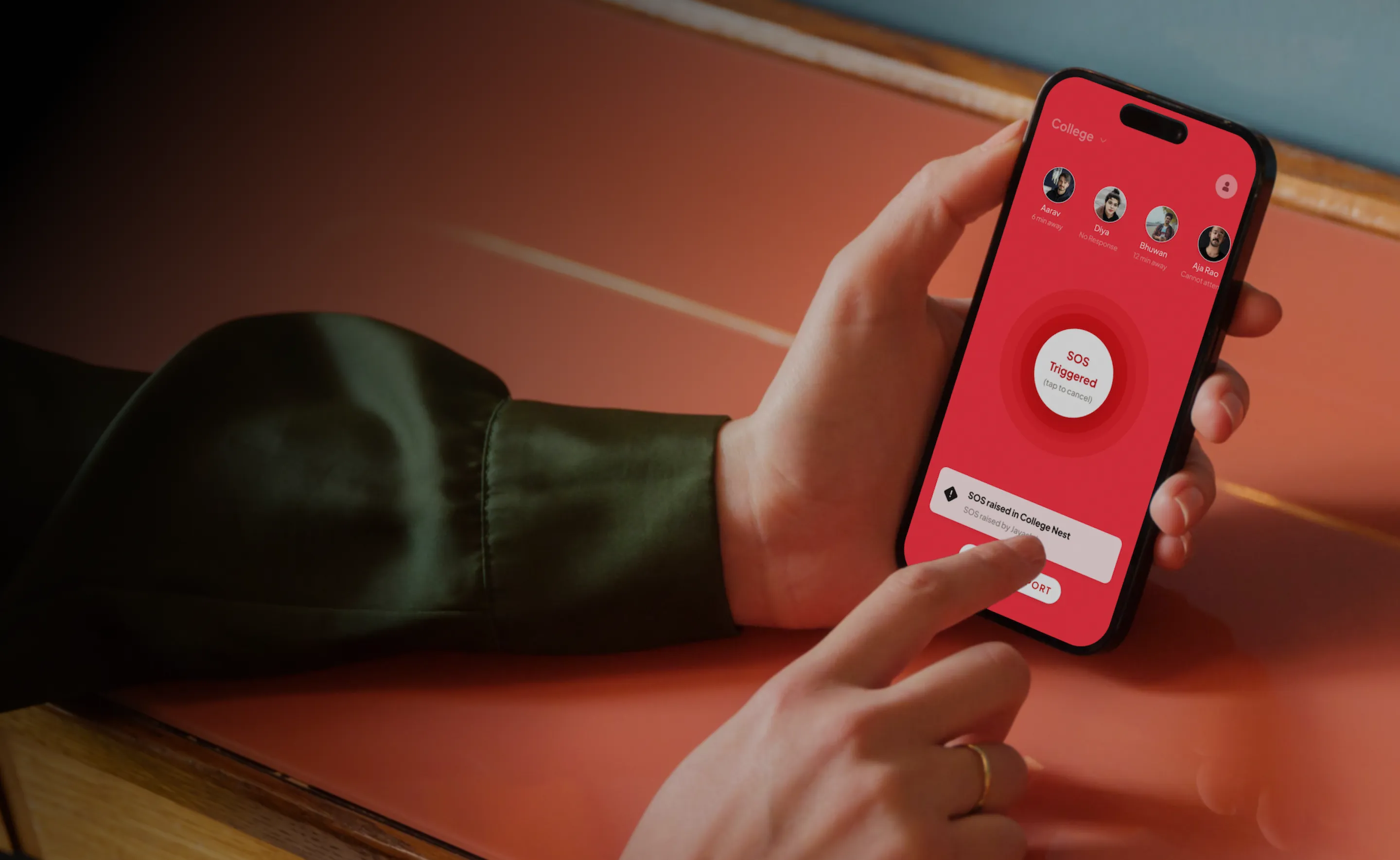 EyEagle app emergency alert interface