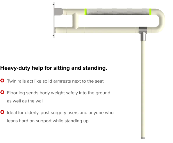 Wall-mounted bathroom support stand from the EyEagle protection kit