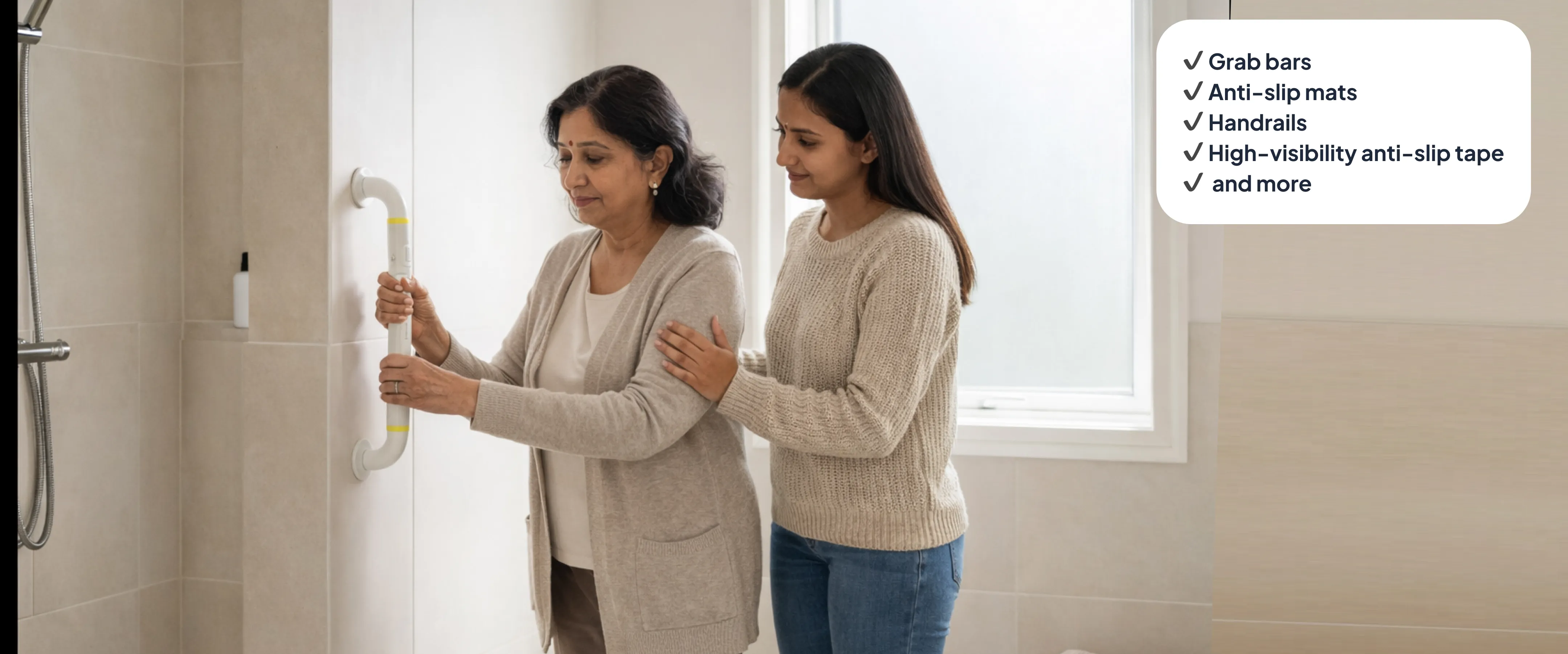 Bathroom protection kit in use
