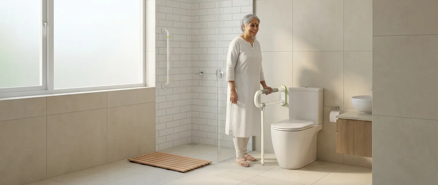 Bathroom safety support system