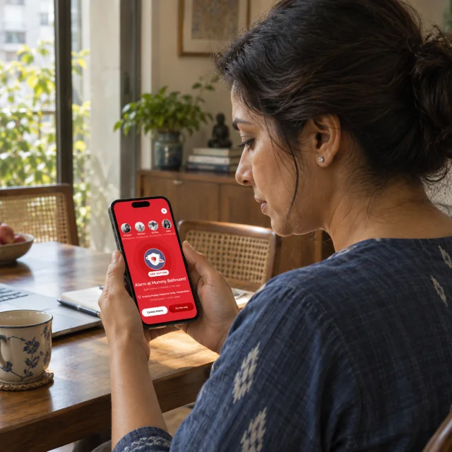 A family member receiving an EyEagle alert in the Nest app